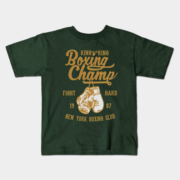 Boxing Champ - King of The Ring Kids T-Shirt by HealthPedia